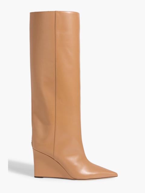 JIMMY CHOO Blake 85 leather wedge knee boots