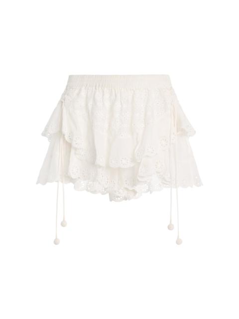 Isabel Marant Neis Cotton-Silk Mini Skirt white