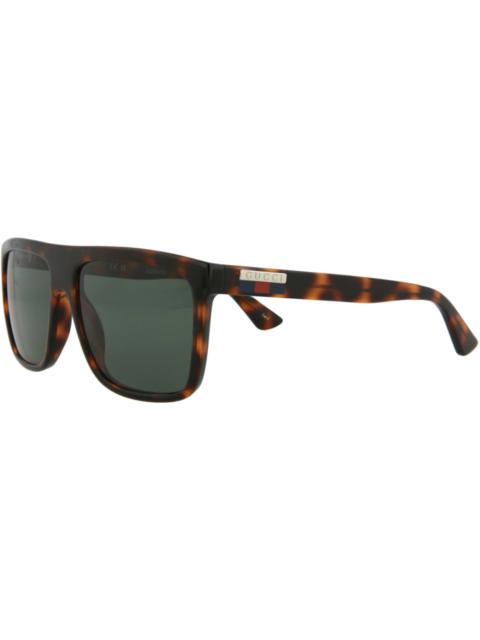 GUCCI Gucci Square Sunglasses Havana/Havana/Green (GG0748S-30008888-003)