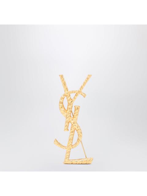 SAINT LAURENT Saint Laurent Cassandre Brooch In Gold-Plated Metal Women