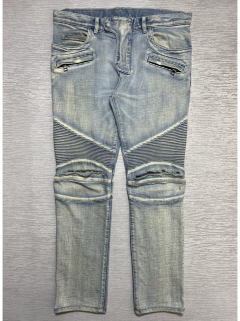 Balmain Balmain - Distressed Knee Biker Jeans