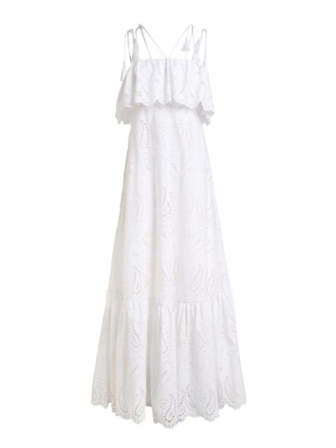 Etro Cotton-Blend Maxi Dress white