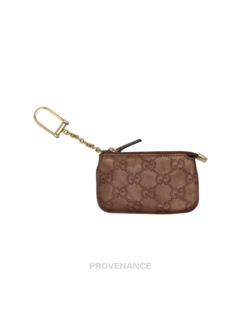 GUCCI Gucci Key Pouch Cles - Bronze GG Guccissima Leather