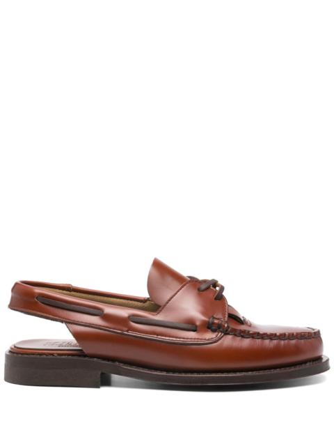 Hereu Women Saler Leather Slingback Loafers