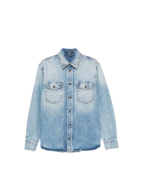 VERSACE STUDDED-POCKET SHIRT