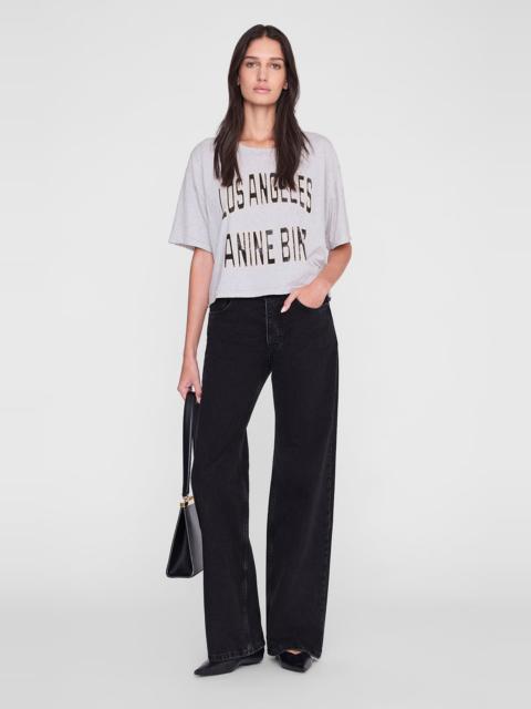 ANINE BING ANINE BING Johnny Cropped Tee in Grey Melange at Nordstrom