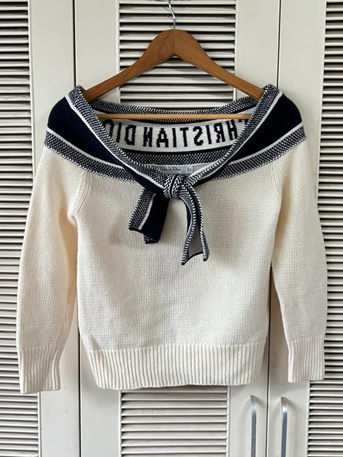 Dior Dior Sailor Collar Tie-Front Sweater