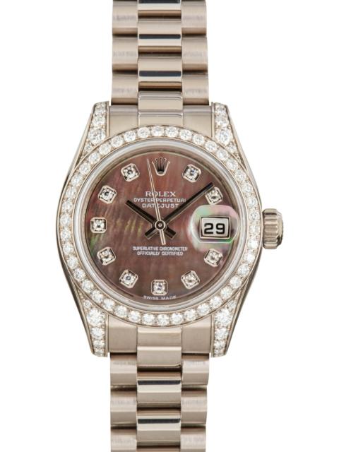 ROLEX Pre-Owned Ladies Rolex Datejust Ref 179159 Dark Mother of Pearl Dial