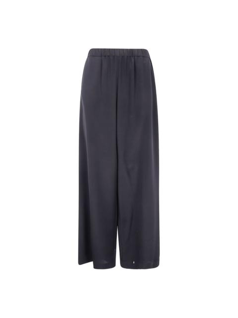 elasticated-waist silk trousers