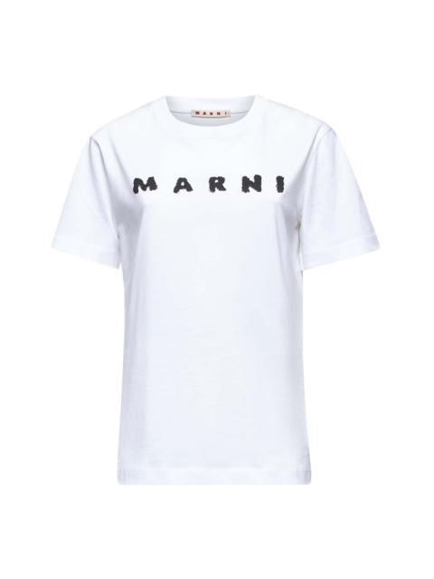 Marni Marni Women White Marni Scribbled Logo T-Shirt