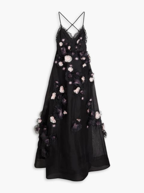 Zimmermann Embellished linen and silk-blend gauze maxi dress