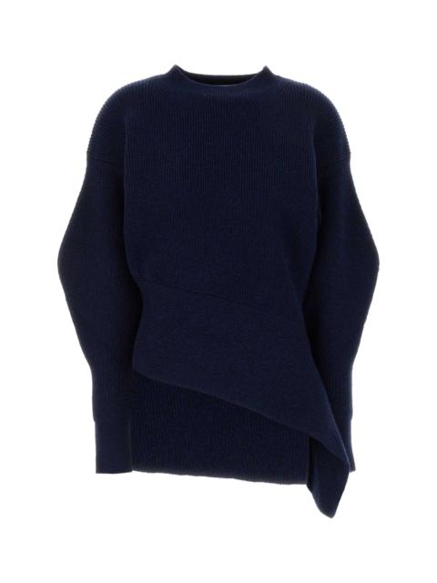 Givenchy Givenchy Women Melange Blue Stretch Wool Blend Sweater