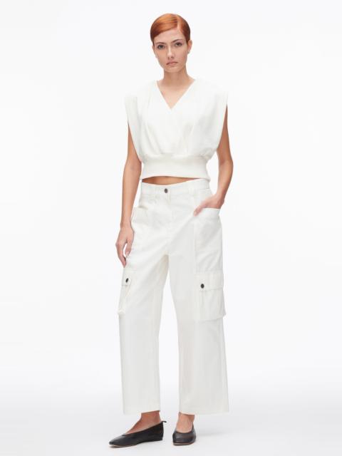 3.1 Phillip Lim Draped Sleeveless French Terry Top