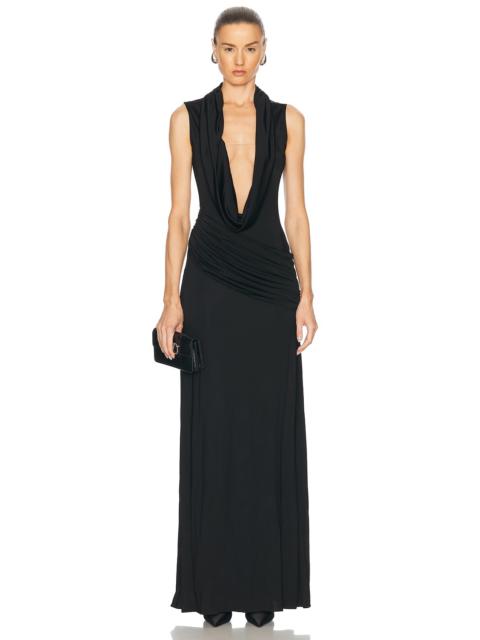 David Koma Plunge Neck Sleeveless Gown
