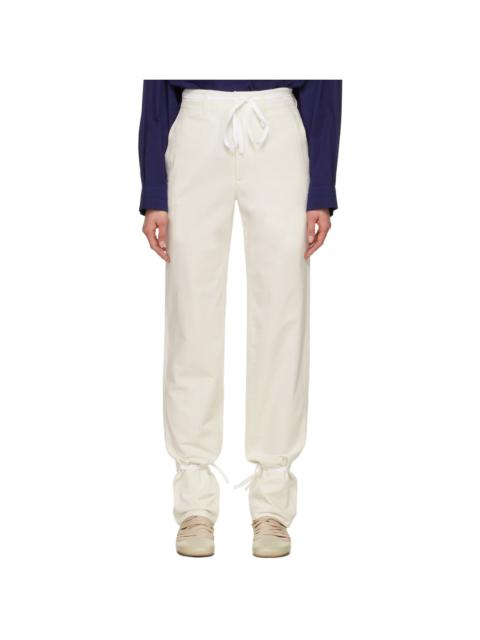 Lemaire White Straight Trousers