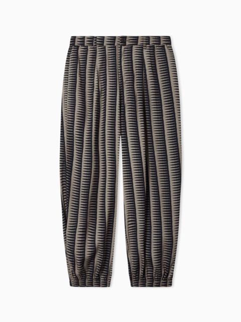 EMPORIO ARMANI PRINTED FLUID TROUSERS IN LYOCELL AND VISCOSE