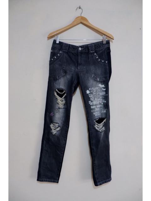 Hysteric Glamour Y2K ALGONSQUINS Poem Distressed Jeans