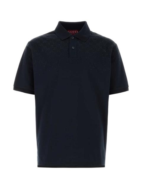 GUCCI Gucci Men Midnight Blue Stretch Piquet Polo Shirt