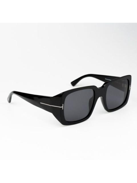 TOM FORD NEW Tom Ford FT1035-N RYDER 01A Shiny Black Smoke Gray Square Women Sunglasses
