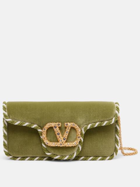 Valentino Locò Mini embellished velvet clutch