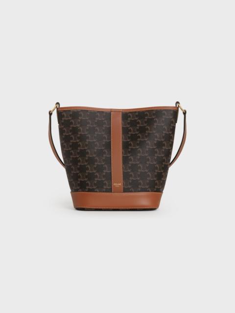 CELINE Small Bucket in Triomphe Canvas and calfskin