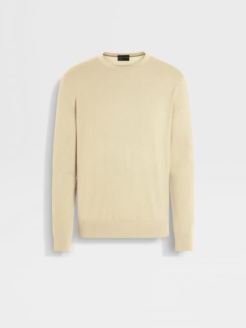 ZEGNA PASTEL YELLOW VELLUS AUREUM CREWNECK