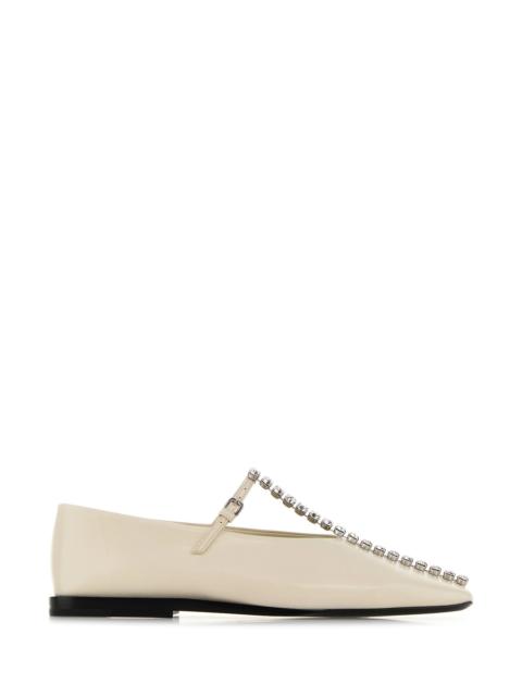 Jil Sander Ivory leather ballerinas