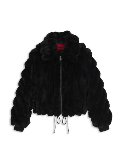 HUGO ADJUSTABLE-HEM JACKET IN FAUX FUR