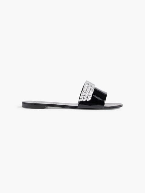 Giuseppe Zanotti Tesy crystal-embellished glossed slides