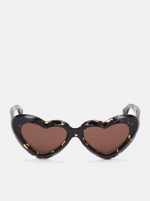Bottega Veneta Brown Heart Cat Eye Sunglasses