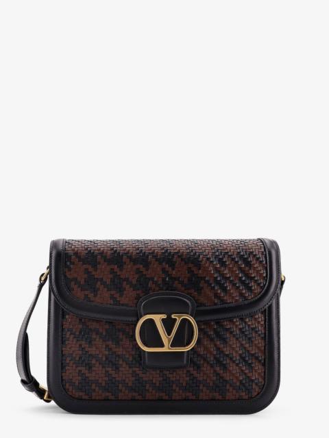 Valentino Valentino Garavani 9To5 Woven Leather Shoulder Bag Black