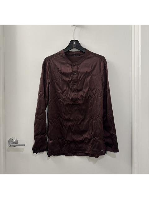 TOM FORD $790 Value TOM FORD Henley Stretch Silk Pajama Shirt