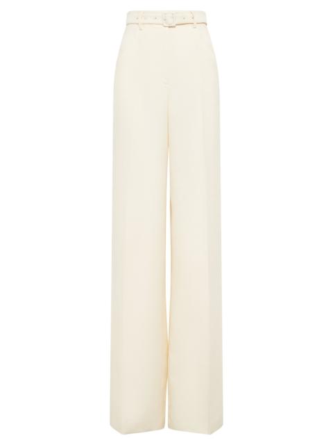 GABRIELA HEARST Norman Wide-leg Pant in Ivory Textured Linen Slub