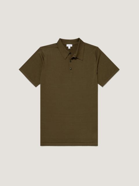 Sunspel Sea Island Cotton Knit Polo Shirt