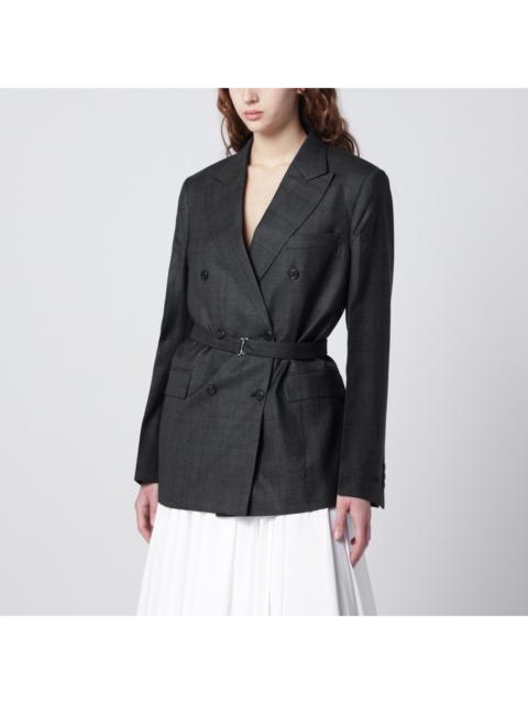Prada Prada Double-Breasted Wool Jacket With Check Pattern Women