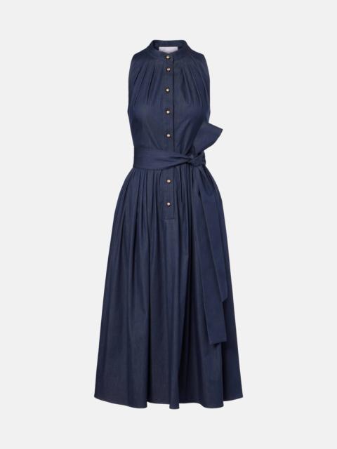 CAROLINA HERRERA Gathered cotton-blend midi dress