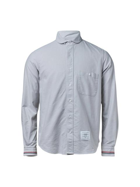 Thom Browne Straight Fit Shawl Collar Long Sleeve Shirt Men