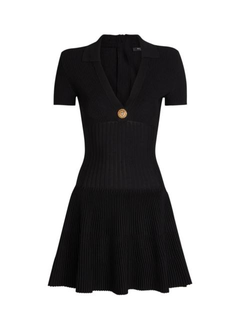 Balmain Balmain V-neck Knit Mini Shirt Dress