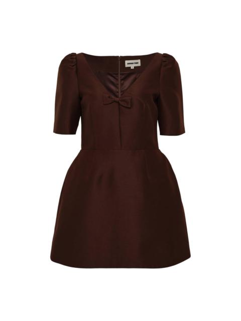 SHUSHU/TONG V-Neck Bow Mid-Sleeve Dress