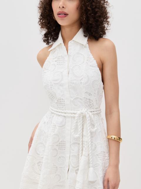 Alice + Olivia Lucy Halter Neck Mini Shirt Dress
