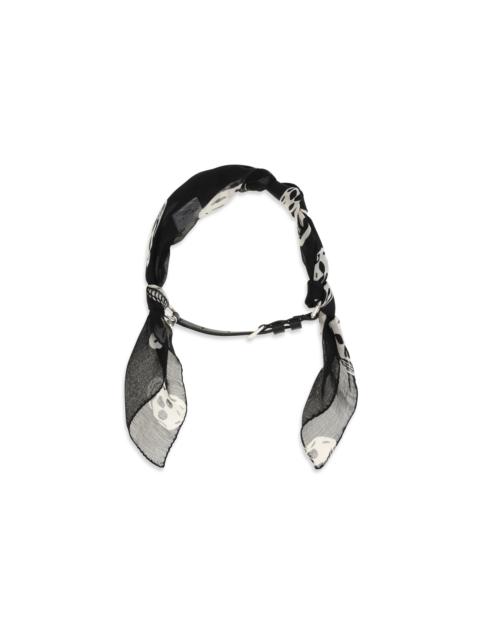 Alexander McQueen Alexander McQueen Double-wrap Skull Scarf Bracelet Black/White/Silver