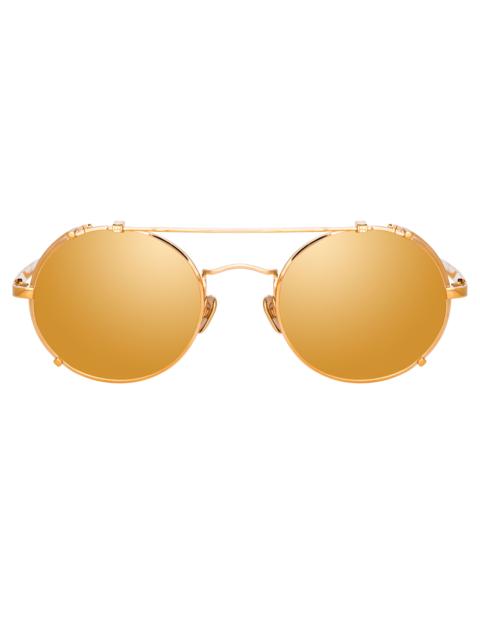LINDA FARROW JIMI OVAL SUNGLASSES IN ROSE GOLD
