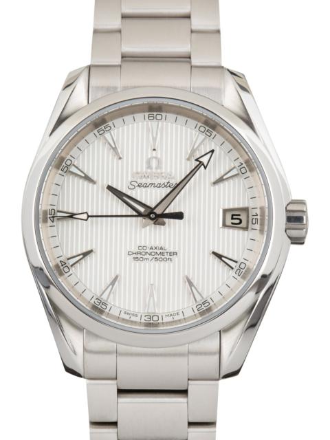 OMEGA Pre-Owned Stainless Steel Omega Seamaster Aqua Terra White Teak Dial