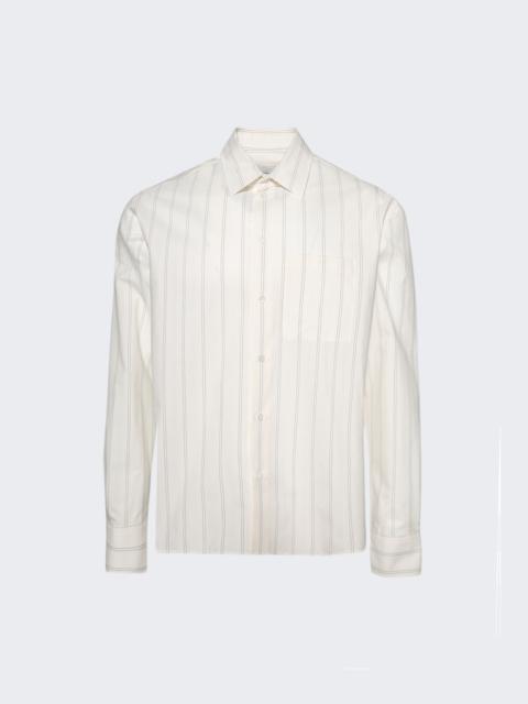 Lanvin Striped Boxy Shirt White And Black