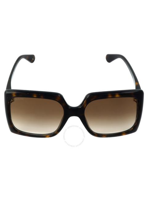 GUCCI Gucci Brown Gradient Square Ladies Sunglasses GG0876S 002 60