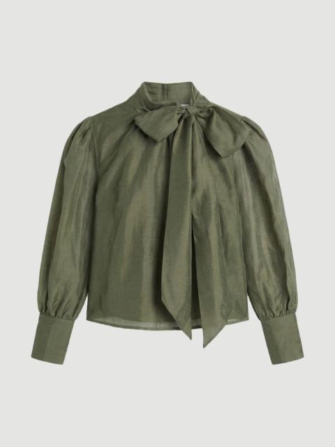 KAREN MILLEN Plus Size Organdie Woven Pussybow Blouse