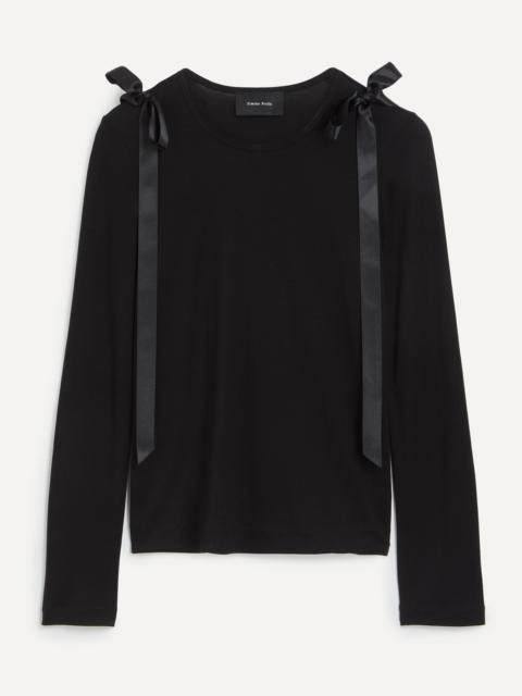 Simone Rocha Bow Ribbon Tail Long-Sleeve T-Shirt