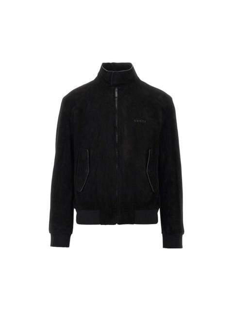GUCCI Gucci Suede Leather Bomber Jacket Black