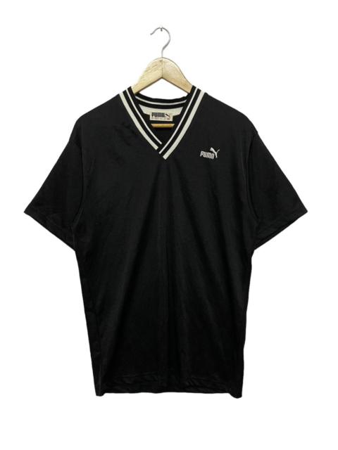 Other Designers Vintage Puma Jersey V-neck Plain Black