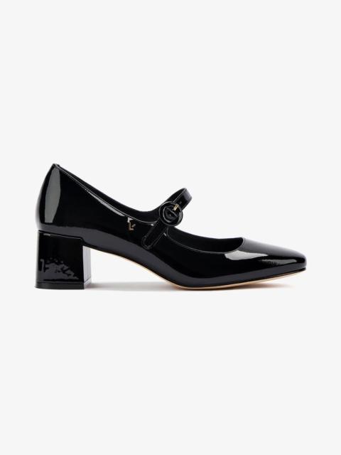 Larroudé Blair Block Pump In Black Patent